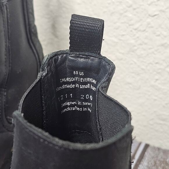 Thursday Boot Co. Legend Chelsea Boot Black Matte Leather Lug Sole Women US 8.5 - Picture 7 of 10